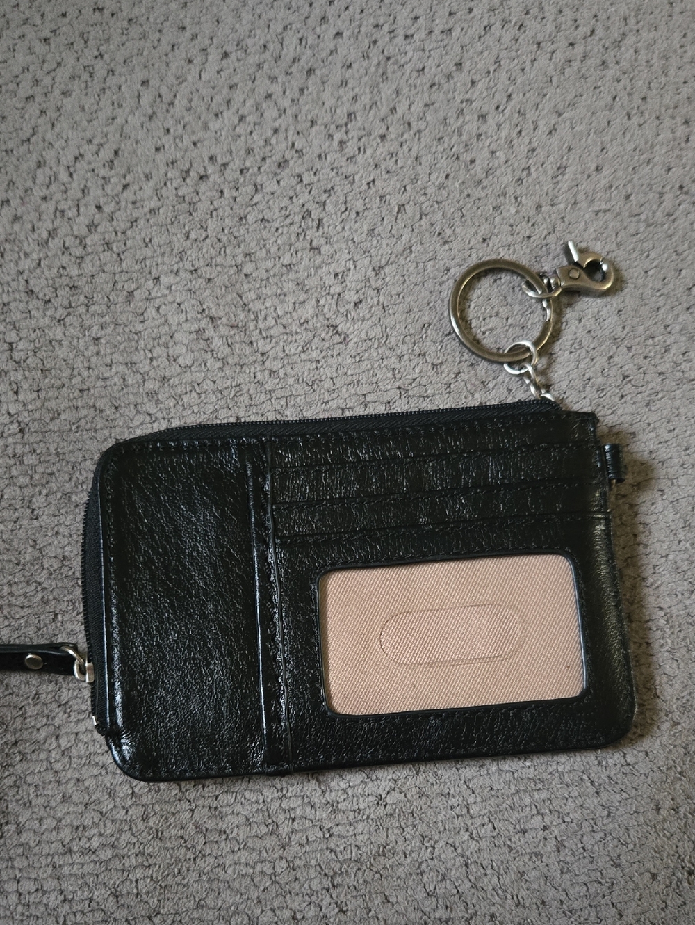 The Sak Black Leather Card Wallet with Keyring and Floral Emboss - Picture 3 of 4